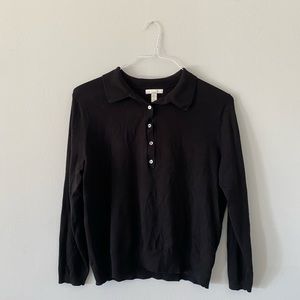 H&M black polo top size L